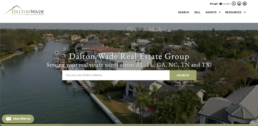 Screenshot of the desktop version of www.DaltonWade.com website.