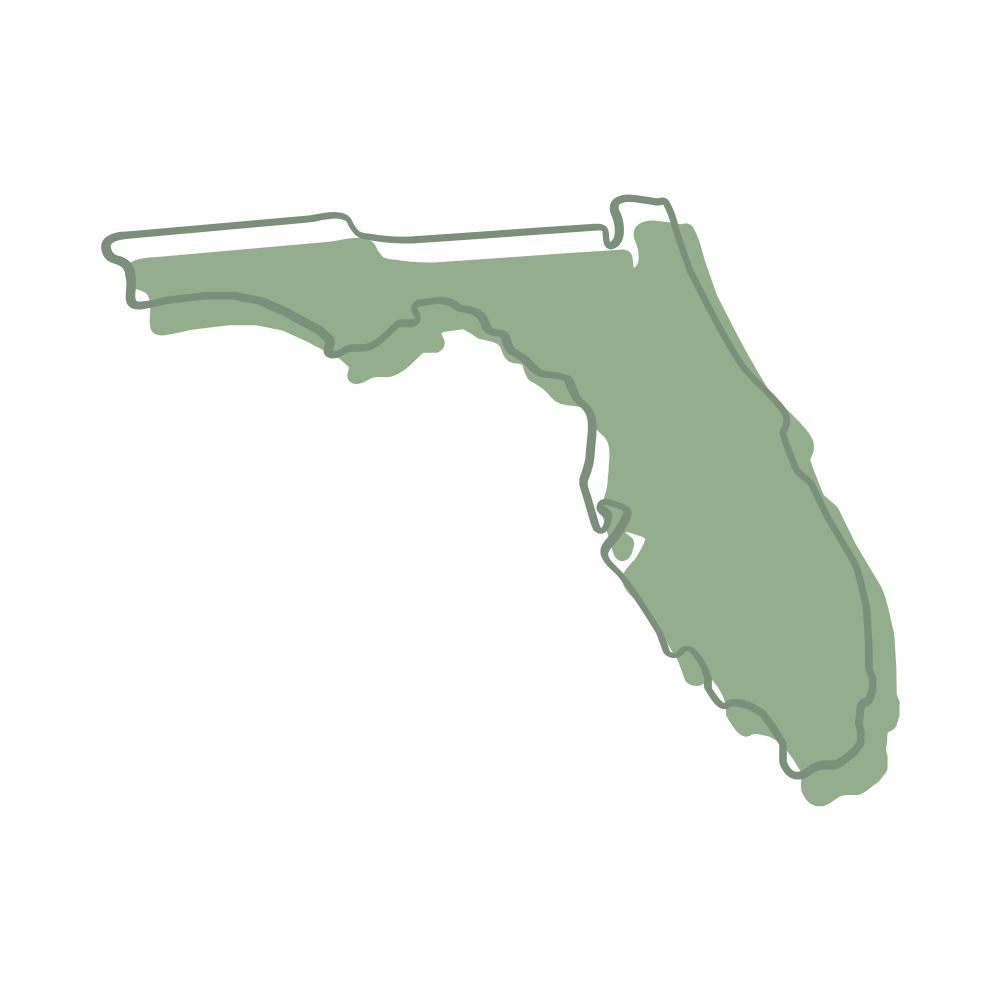 Cutout of the state of Florida