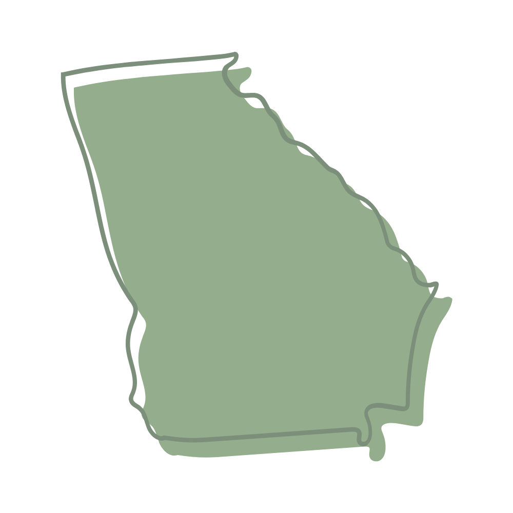 Cutout of the state of Georgia